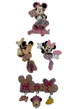 Disney Pins Set of 4 Minnie Girl, Minnie Ballerina, Minnie Name Dangle 2005